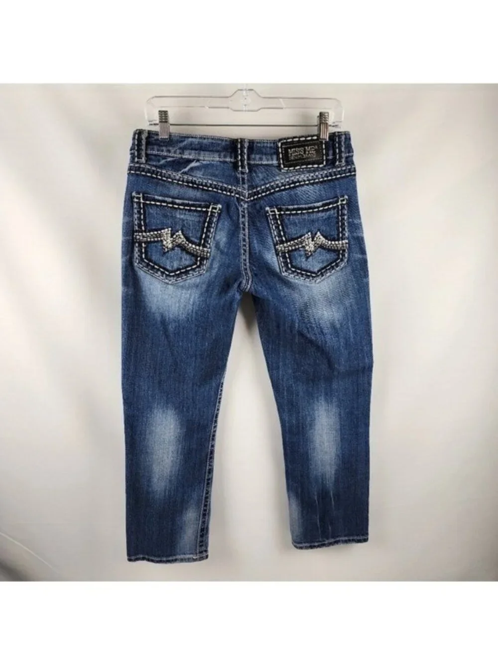 Miss Me Jeans Womens 28 Blue Capri Thick Threading JB1026P4 (28x26)